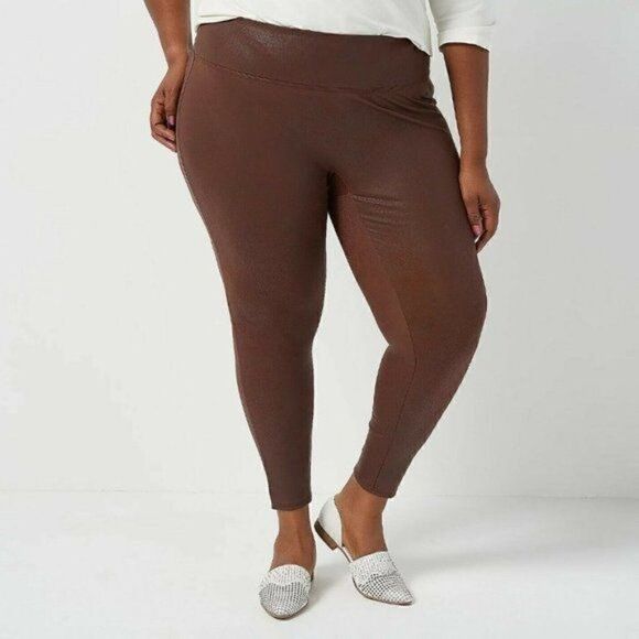All Worthy Hunter McGrady The Ultimate Faux Leather Legging Sz L - Picture 7 of 9